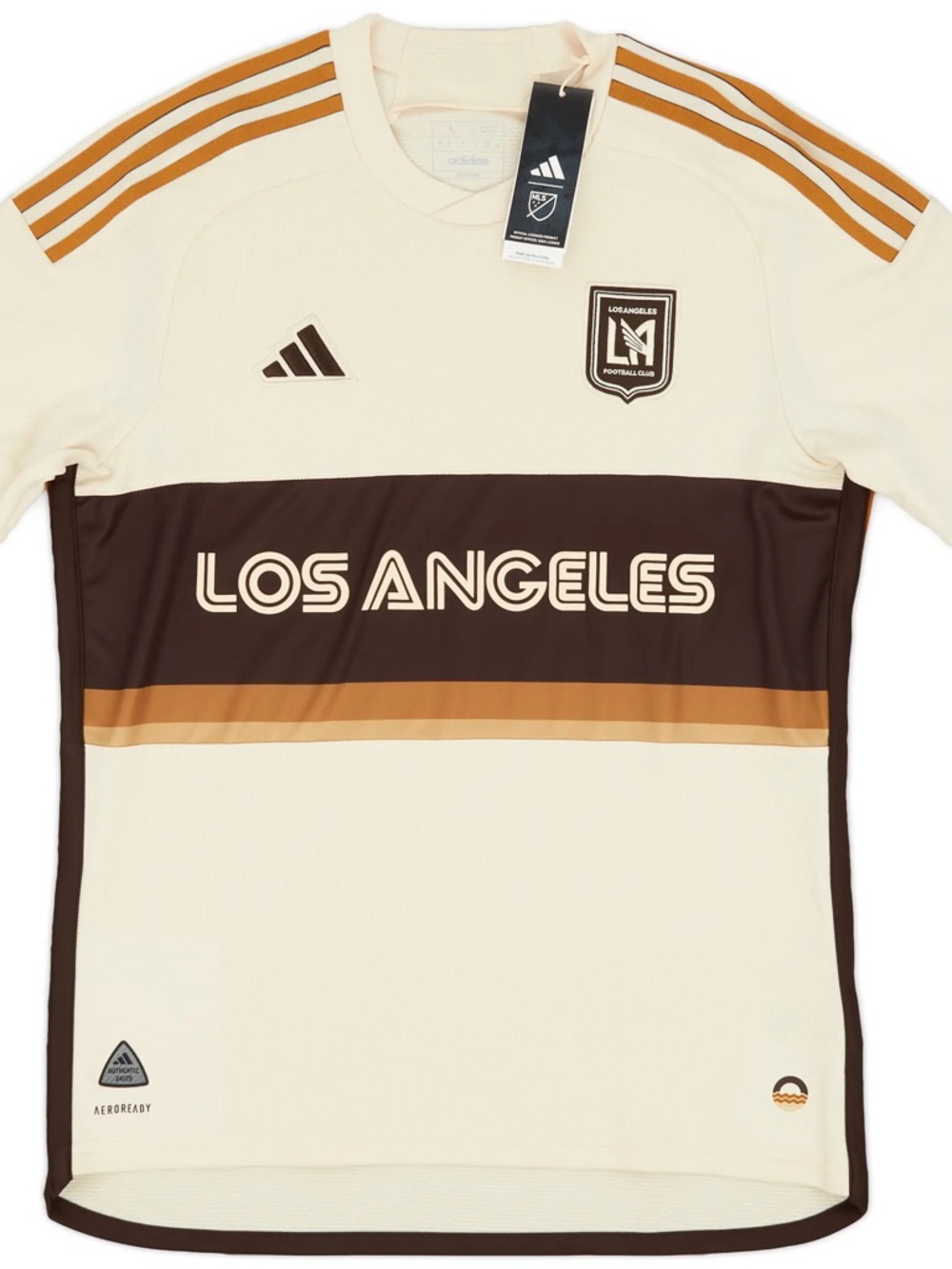 adidas Los Angeles FC Cream with Gold Accent Jersey XL kids
